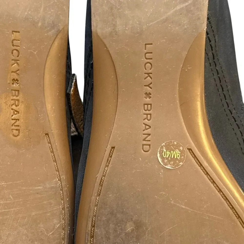 Lucky Brand Women's Black Leather Cyrena Mary Jane Flats Shoes Size 9